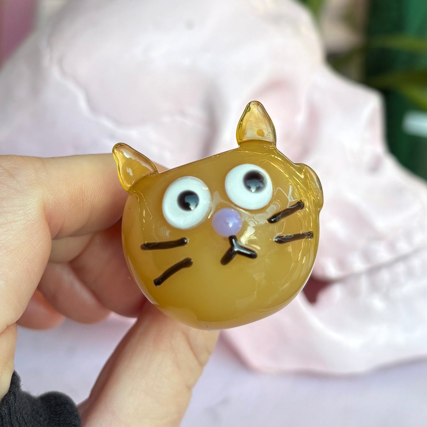 Orange Kitty Glass Pipe