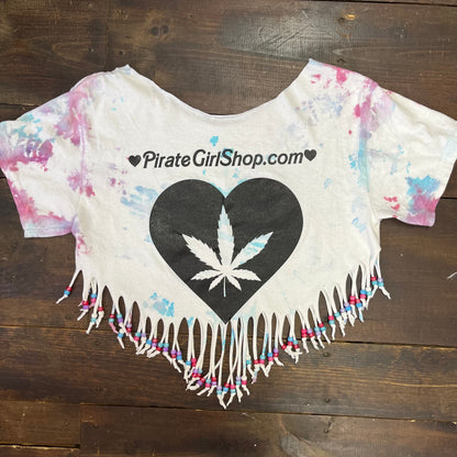 High Maintenace Fringed Tie Dye Top
