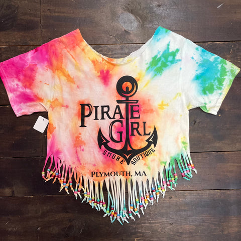 Pirate Girl Fringed Tie Dye Top