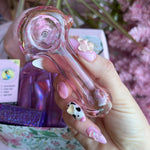 Pink Striped Glass Pipe