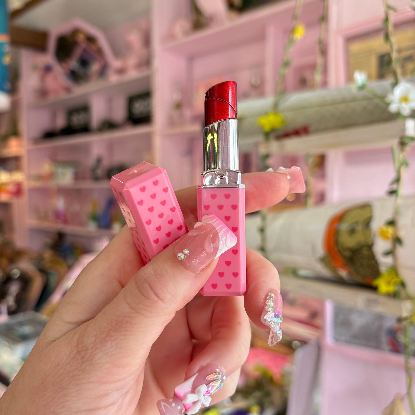 Lipstick Lighter - Pink Hearts