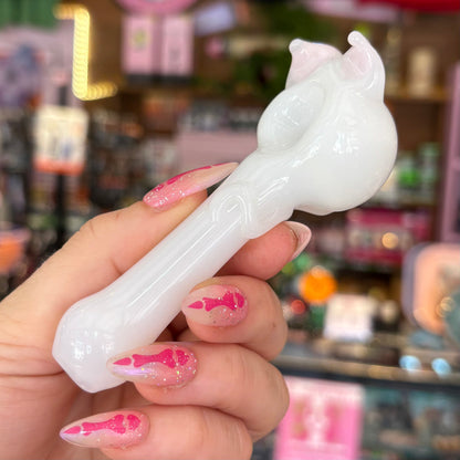 White Cat Glass Pipe