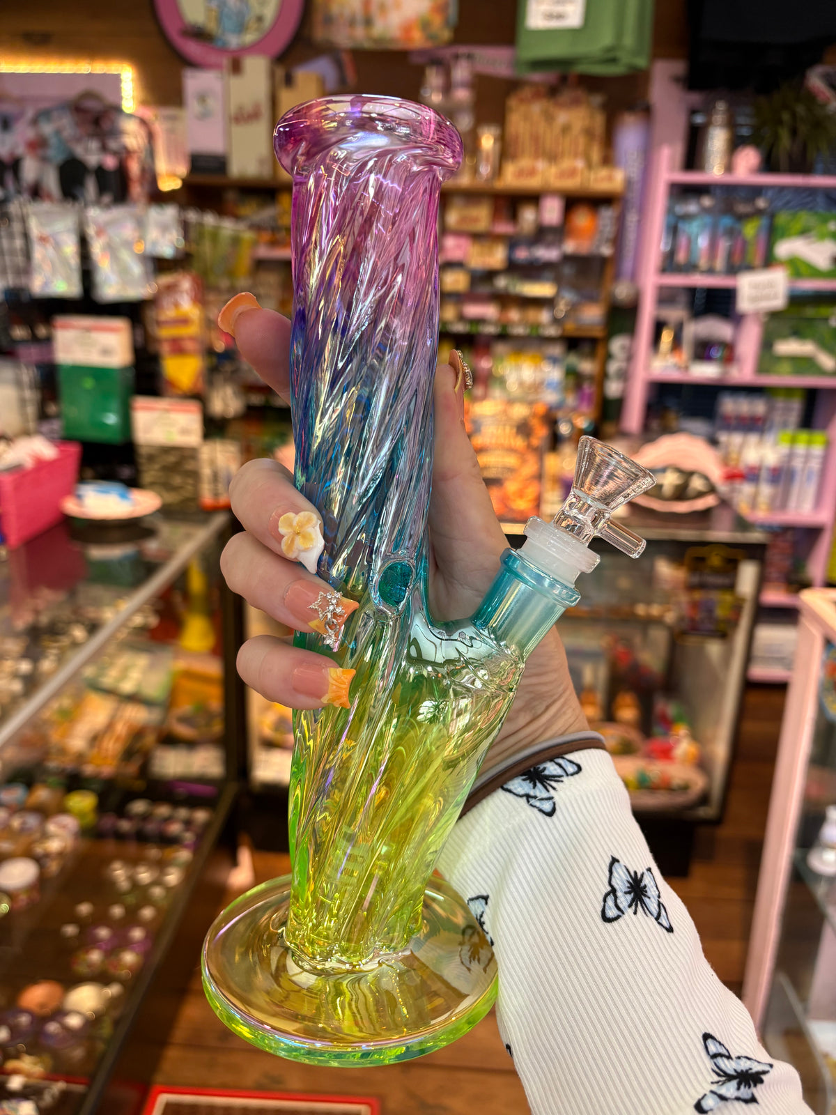 Rainbow Twist Tube Bong