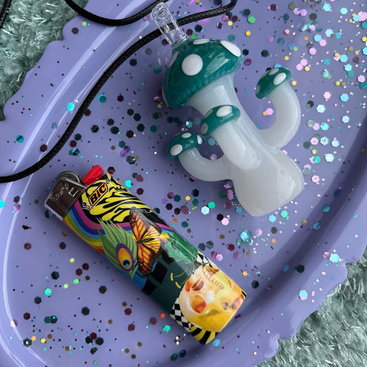 Mushroom One Hitter Necklace Pipe