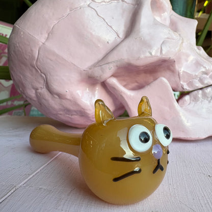 Orange Kitty Glass Pipe