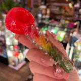 Twisted Stem Frit Glass Pipe