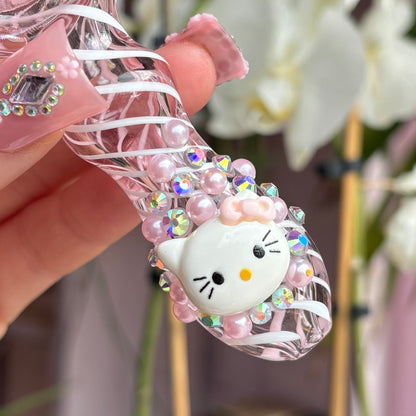 Cute Kitty Jeweled Pink Pipe