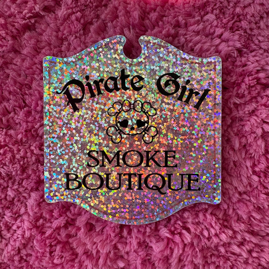 Pirate Girl Logo Glitter Sticker