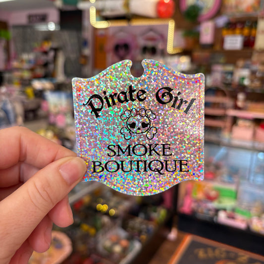 Pirate Girl Logo Glitter Sticker