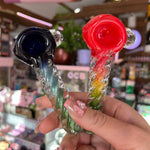 Twisted Stem Frit Glass Pipe