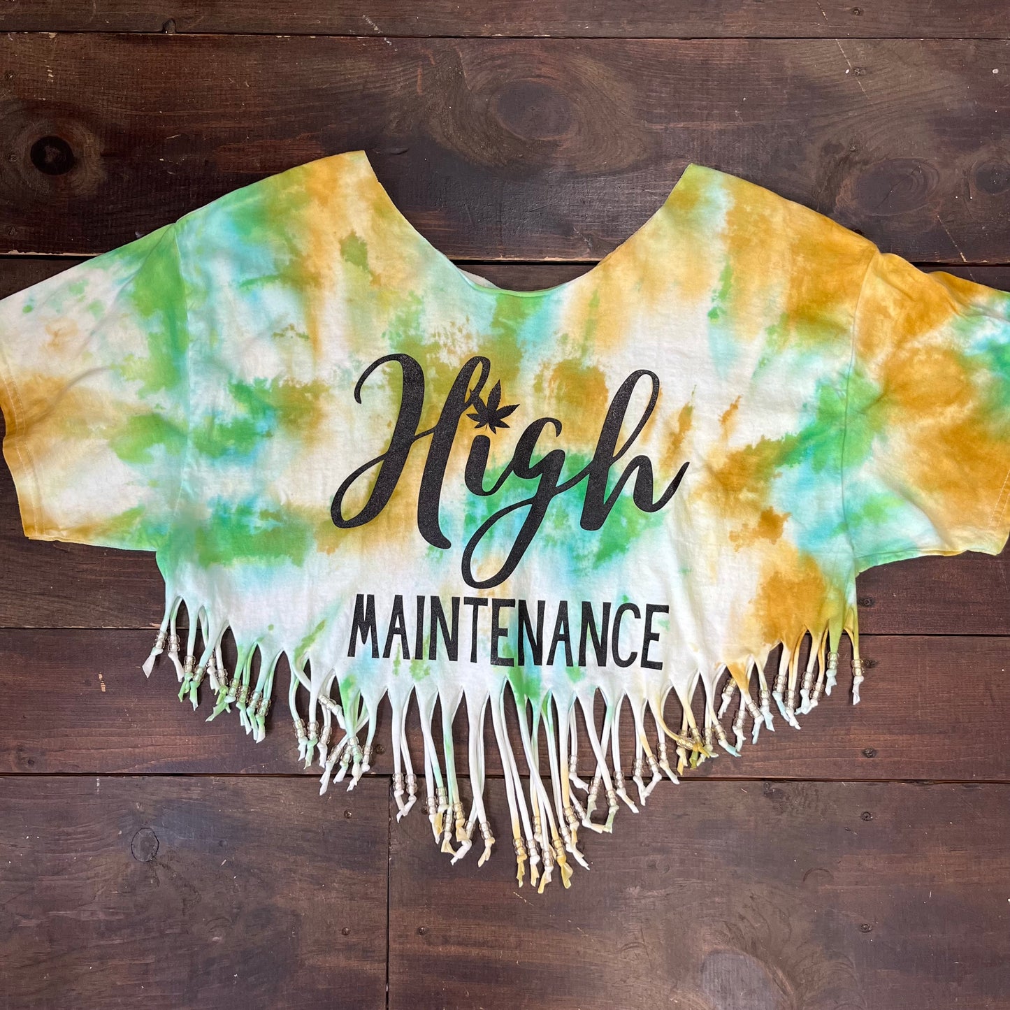 High Maintenace Fringed Tie Dye Top