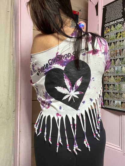 High Maintenace Fringed Tie Dye Top