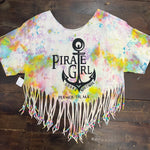 Pirate Girl Fringed Tie Dye Top