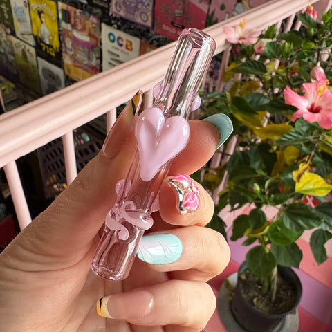 Pink Glass Cone Holder