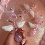 Pink Angel Wing Glass Pipe