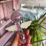 Pink Angel Wing Glass Pipe