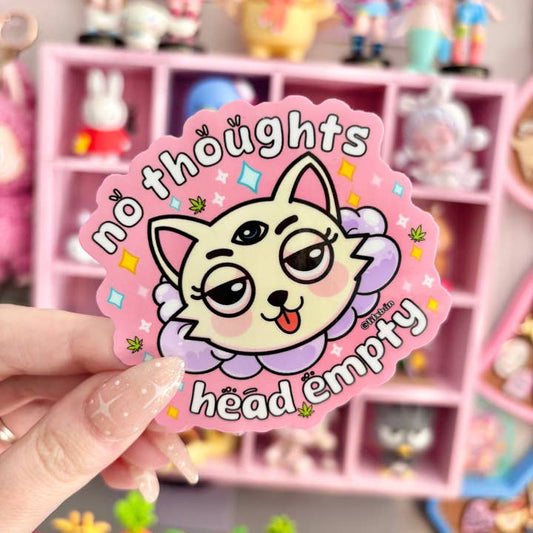 No Thoughts Kitty Vinyl Sticker