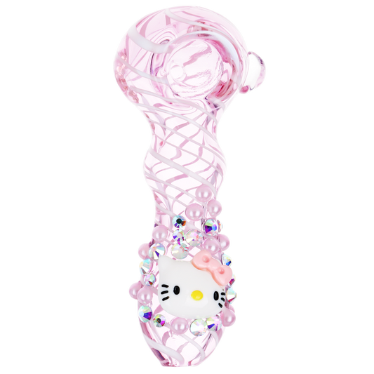 Cute Kitty Jeweled Pink Pipe