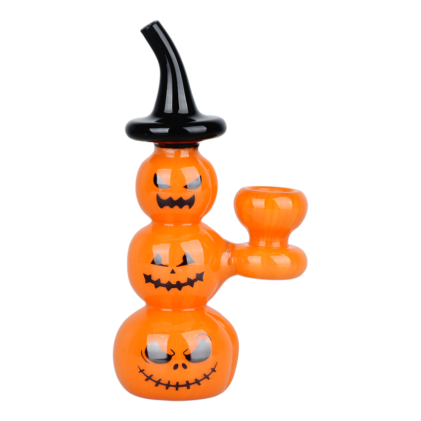 Stacked Jack-o-lantern Glass Pipe