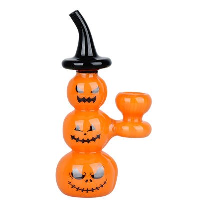 Stacked Jack-o-lantern Glass Pipe