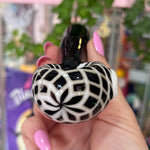 Front view heady black and white glass pipe from the best smoke shop on the internet