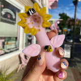 Pink Sunflower Glass Pipe from the best online smoke shop.