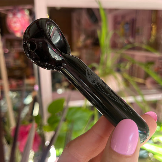 Side view black jellyfish glass pipe from the best smoke shop on the internet