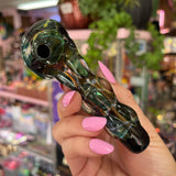 Side view green heady glass pipe from the best online smoke shop