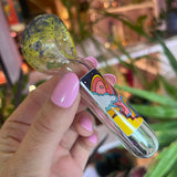 Side view rainbow decal glass pipe from the best online smoke shop