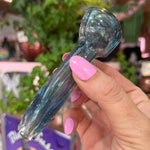 Side view sparkly heady glass pipe from the best smoke shop on the internet