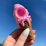 pink silicone ice cream cone pipe from the best online smoke shop