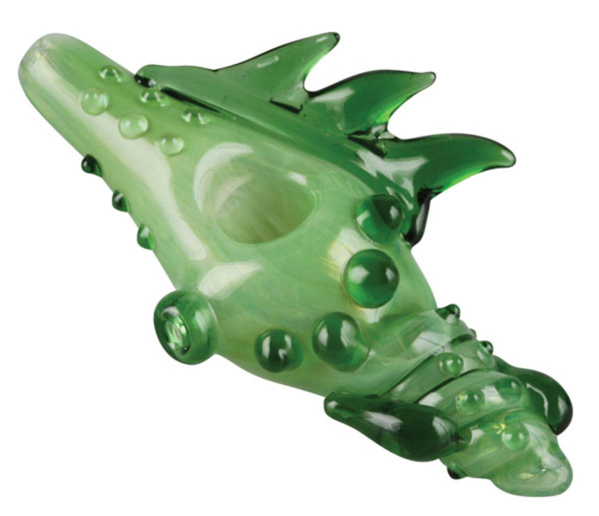 Green Seashell Glass Pipe
