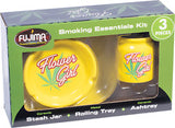 Flower Girl Rolling Tray, Ashtray and Jar Set