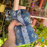 Blue Floral Glass Pipe Pouch