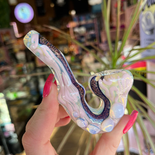 Color Swirl Dichro Glass Sherlock Pipe