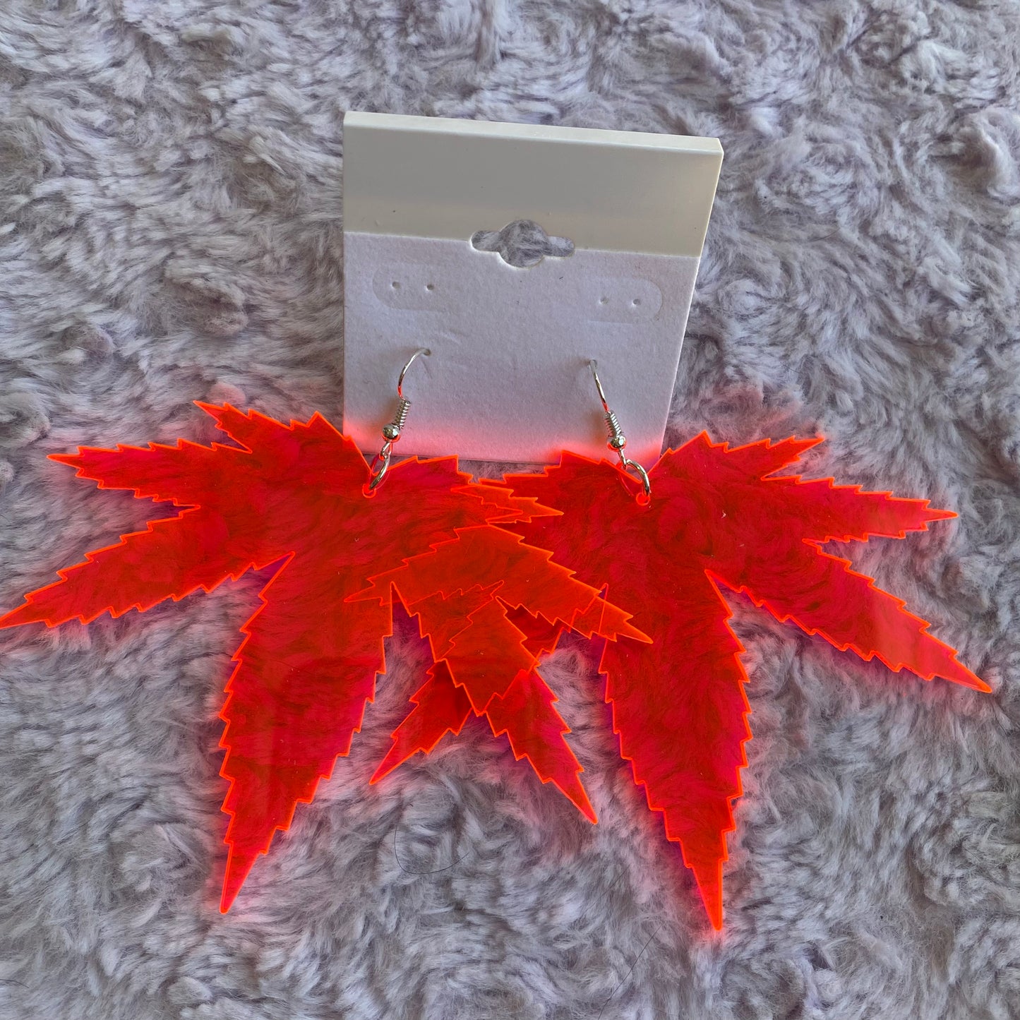 Neon Leaf Earrings