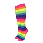 Fluorescent Neon Rainbow Knee High Socks Spandex