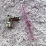 Pink Glass and Metal Pipe