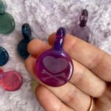 Heart and Crossbones Glass Pendant