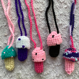 Crochet Mushroom Necklace