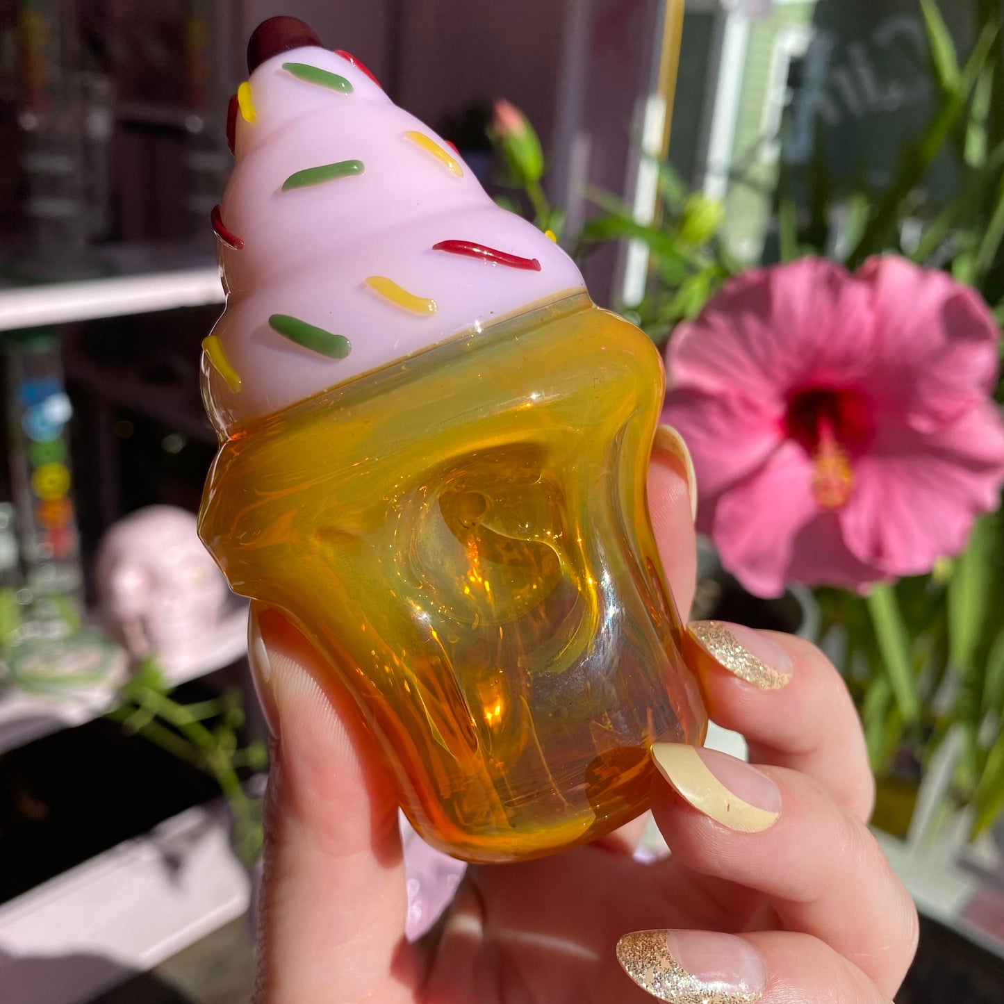 Pink Ice Cream Cone Pipe