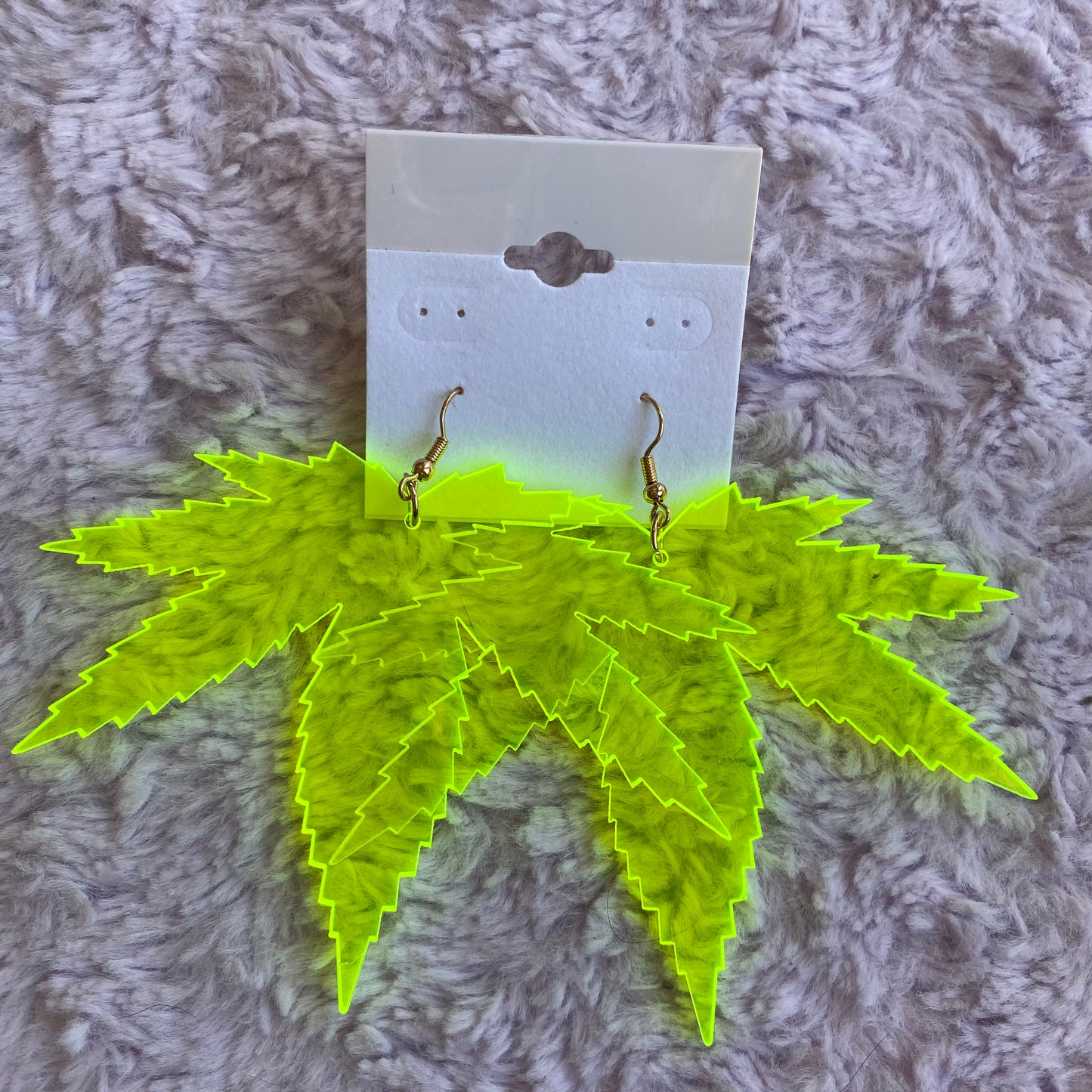 Neon Leaf Earrings