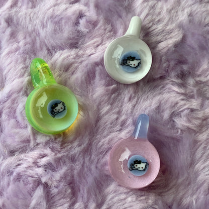 Smoking Cat Glass Pendant