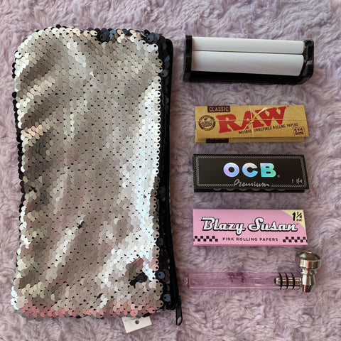 Silver Sequin Rolling Set