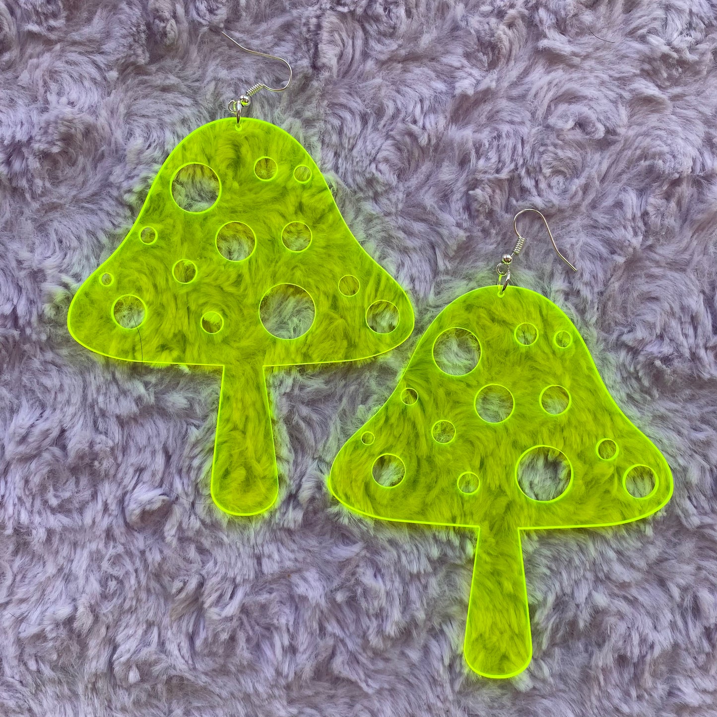 Neon Mushroom Earrings