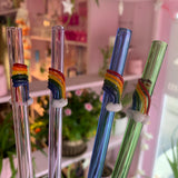 Rainbow Glass Drink Straw