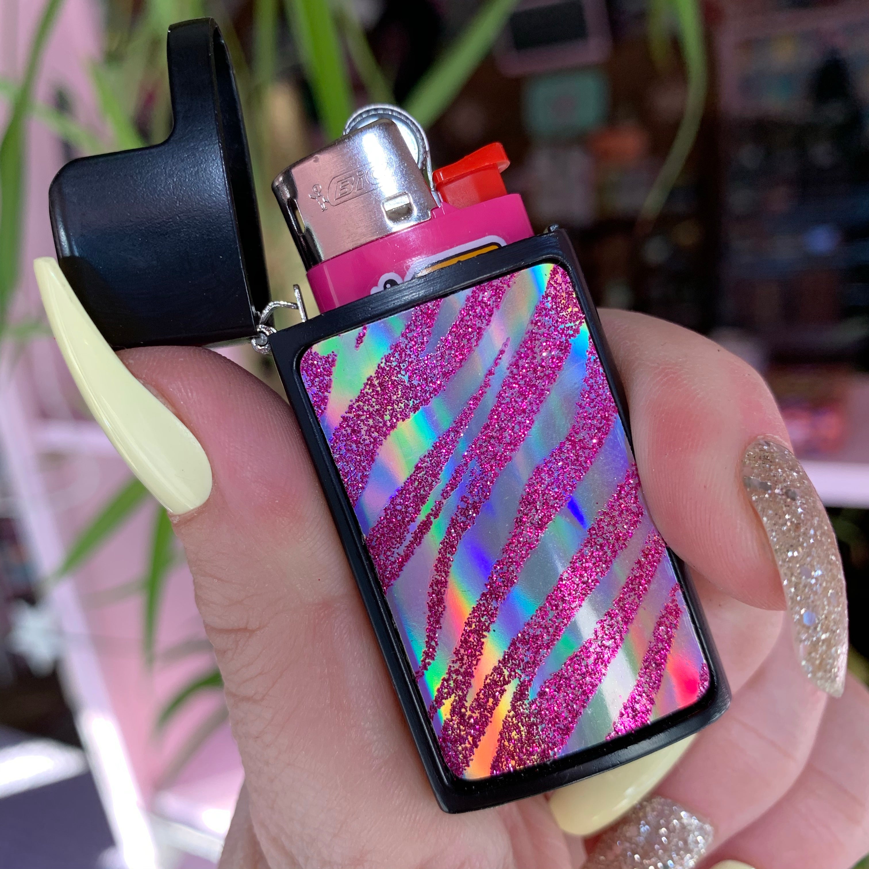 Glitter Mini Bic Lighter Case – Pirate Girl Smoke Boutique