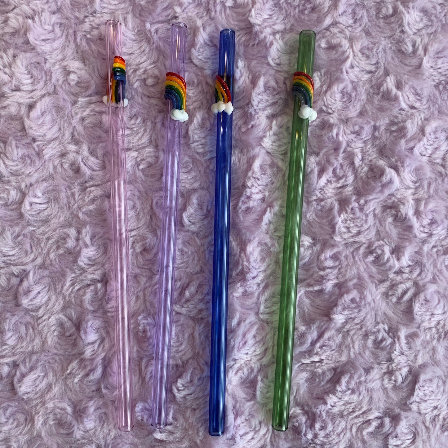 Rainbow Glass Drink Straw
