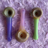 Pastel and Gold Frit Glass Pipe