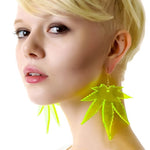 Neon Leaf Earrings